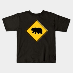 Bear Warning Sign Kids T-Shirt